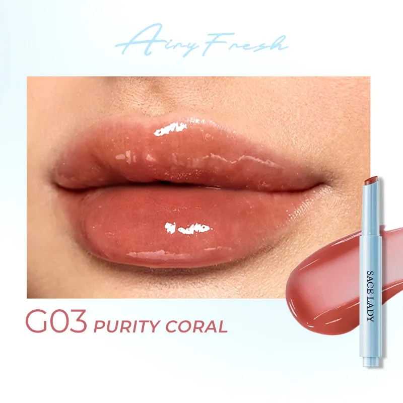 SACE LADY Glasting Gloss Lipstick – Moisturizing, High-Shine Lip Gloss Balm with Vitamin E & Plant Oils