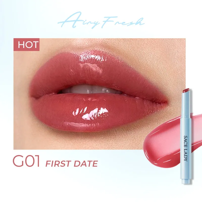 SACE LADY Glasting Gloss Lipstick – Moisturizing, High-Shine Lip Gloss Balm with Vitamin E & Plant Oils
