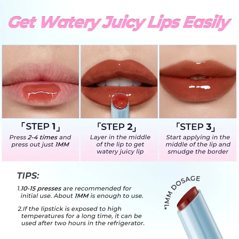 SACE LADY Glasting Gloss Lipstick – Moisturizing, High-Shine Lip Gloss Balm with Vitamin E & Plant Oils