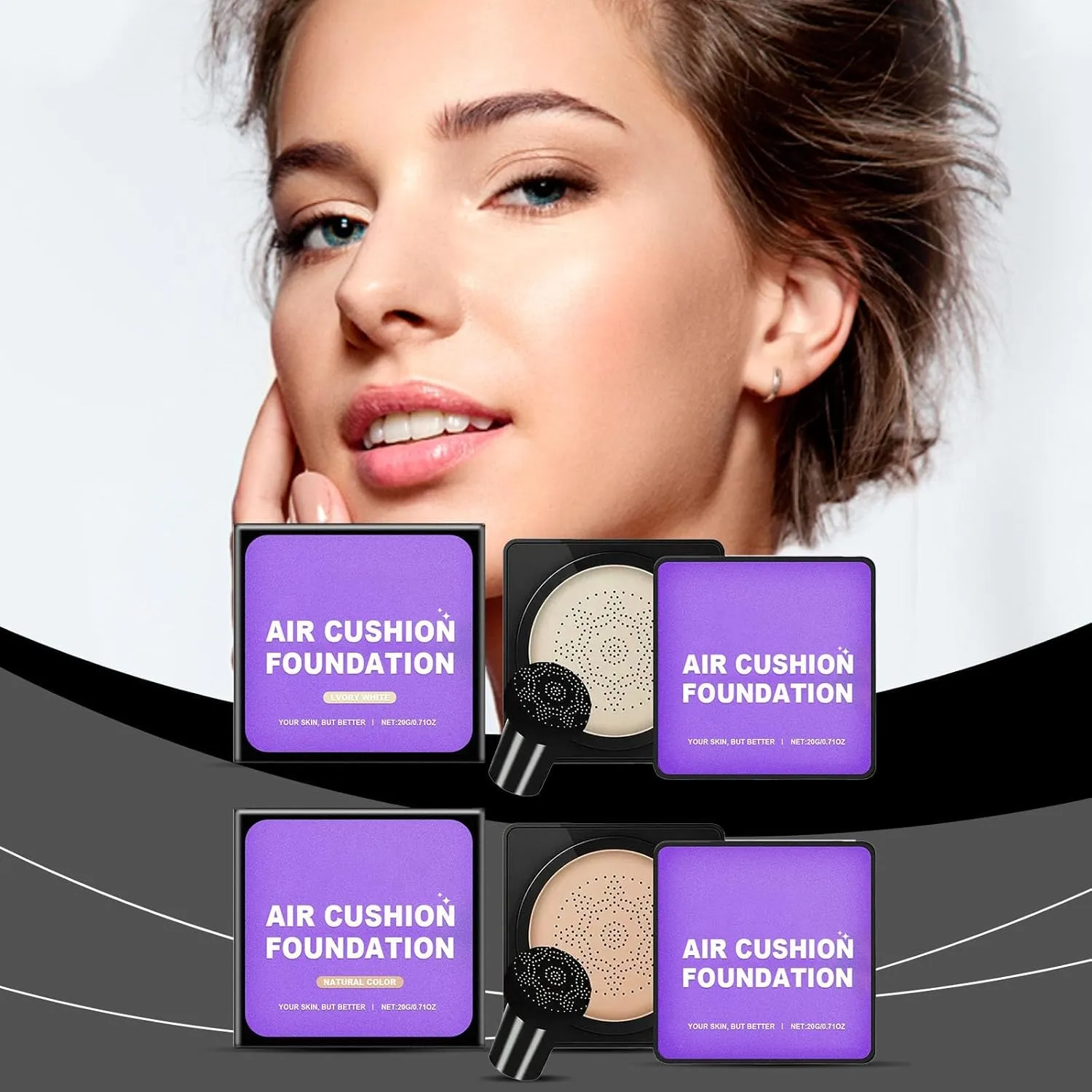 Serentia Elixir Cream Flawless Radiant Skin Instantly, Serentia Oberse Elixir Bb Cream, Air Cushion Cc Mushroom Head Foundation, Waterproof Oil Control Moisturizing Concealer (Natural, .)