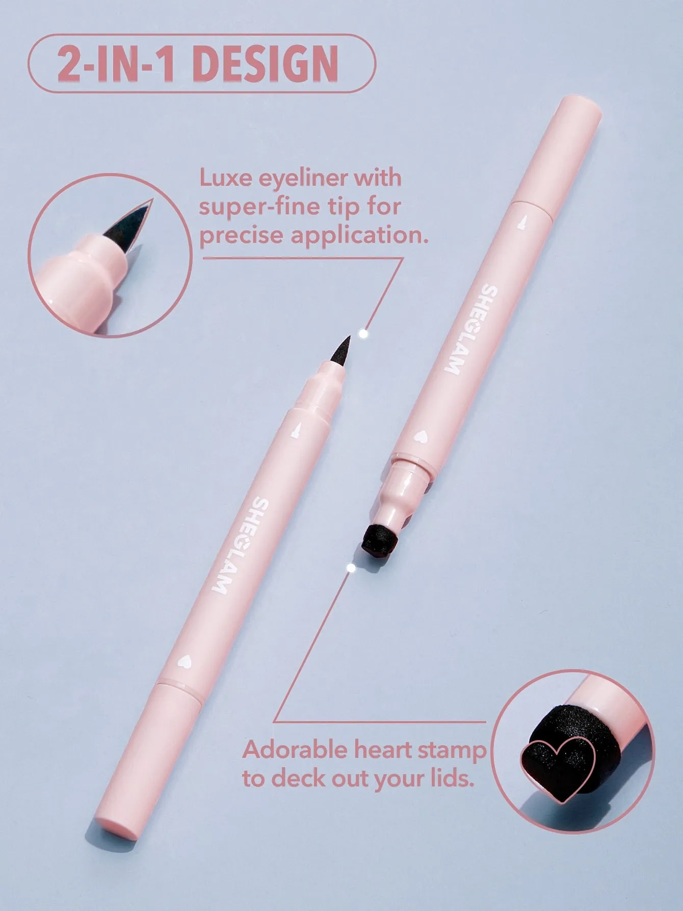 SHEGLAM Wing It Waterproof Liner Duo - Black 2 In 1 Waterproof Liquid Eyeliner