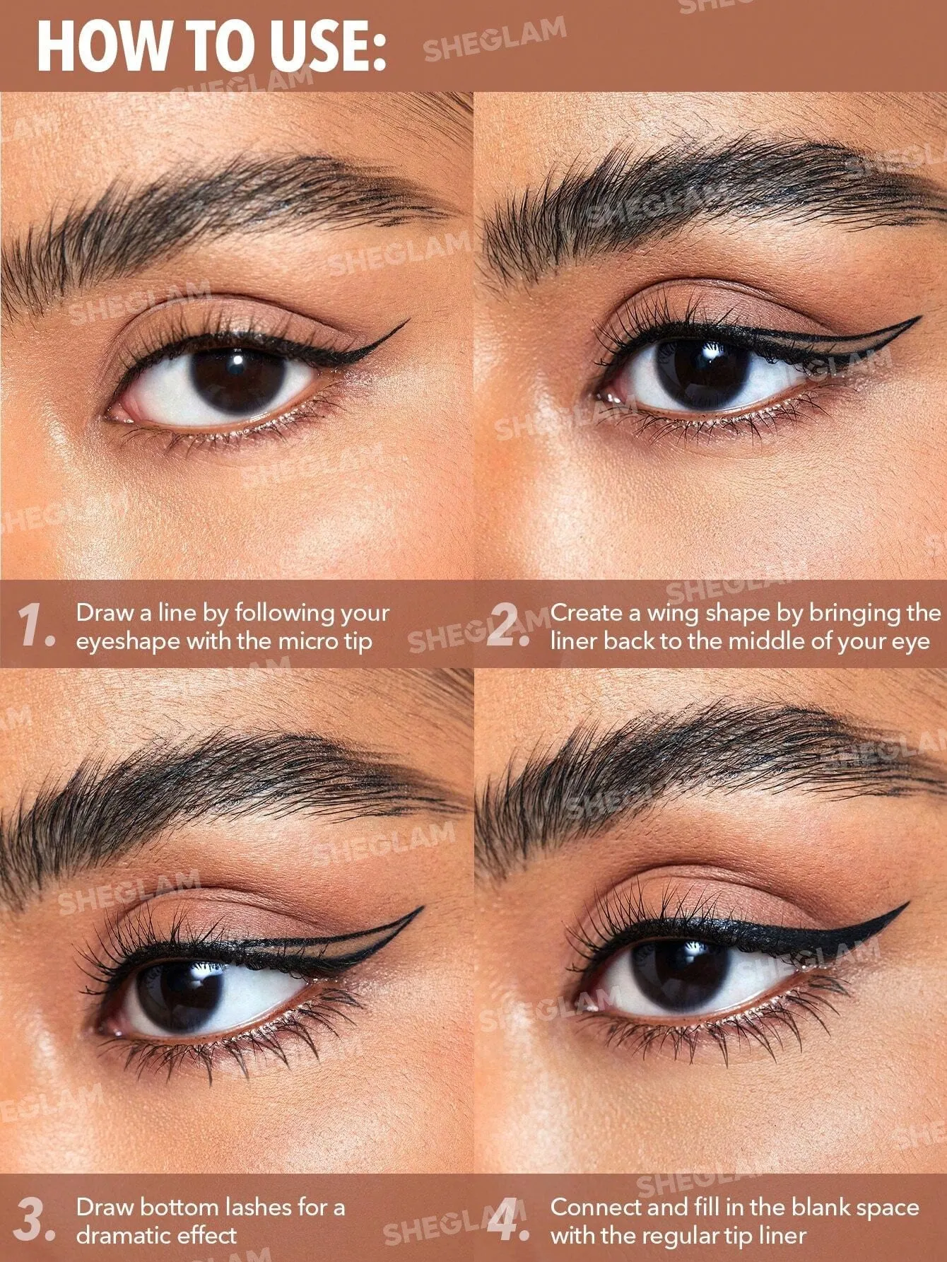 SHEGLAM Wing It Waterproof Liner Duo - Black 2 In 1 Waterproof Liquid Eyeliner