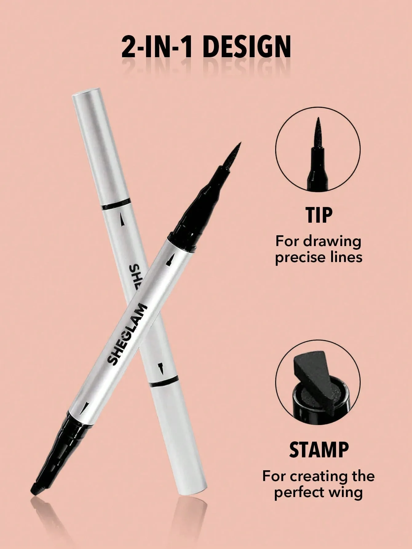 SHEGLAM Wing It Waterproof Liner Duo - Black 2 In 1 Waterproof Liquid Eyeliner
