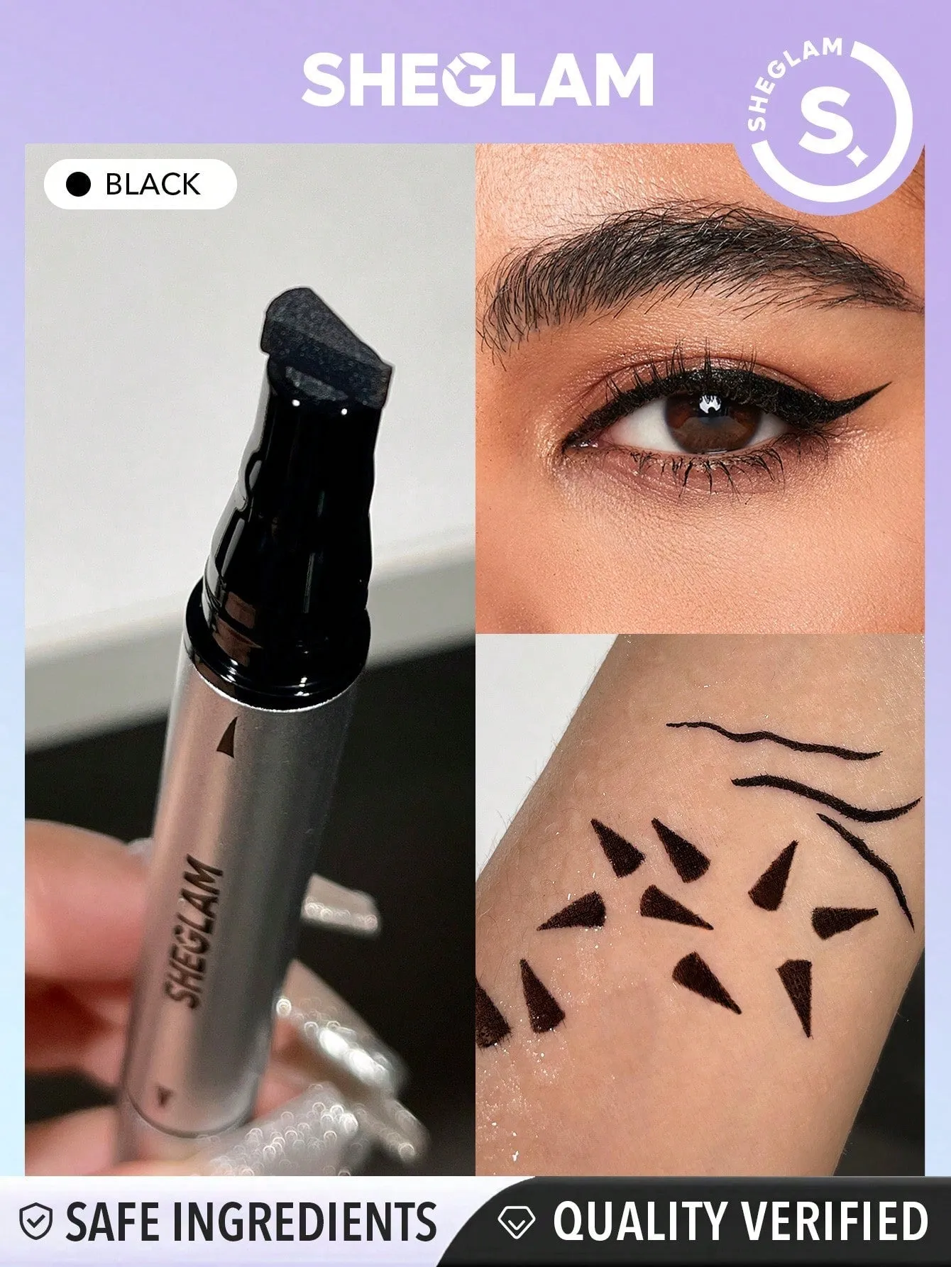 SHEGLAM Wing It Waterproof Liner Duo - Black 2 In 1 Waterproof Liquid Eyeliner