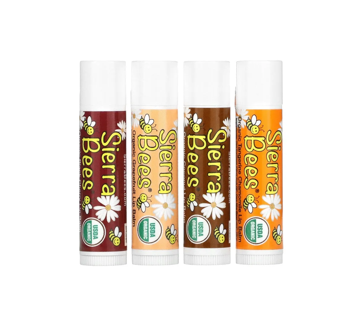Sierra Bees Organic Lip Balm Variety Pack, 4 Pack (4.25g) each