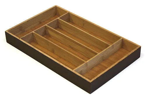 Simply Bamboo Rich Espresso Brown 6 Compartment Bamboo Organizer Tray - 16.125"