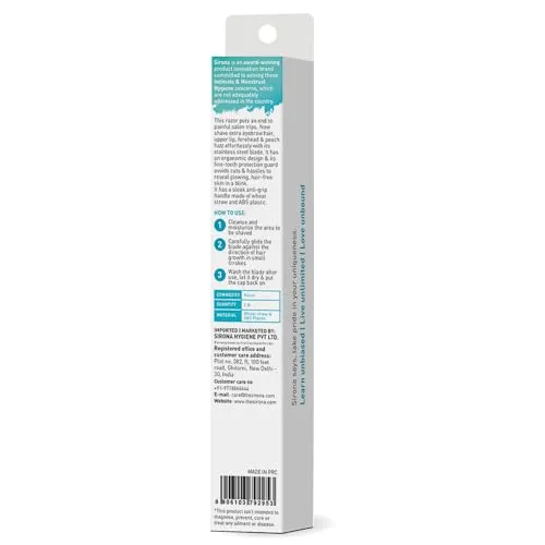 Sirona Face Razor for Women Facial Hair - Pack of 3 | Painless Facial Hair Removal | Eyebrow Shaper | For Eyebrows, Upper Lip, Forehead, Peach Fuzz, Chin and Sideburns | Dermaplaning Tool