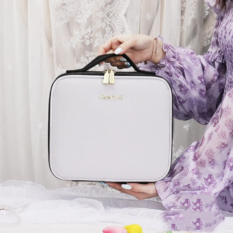 Smart LED Cosmetic Case with Mirror: Large Capacity, Fashionable, Portable Storage Bag - Travel Makeup Bags