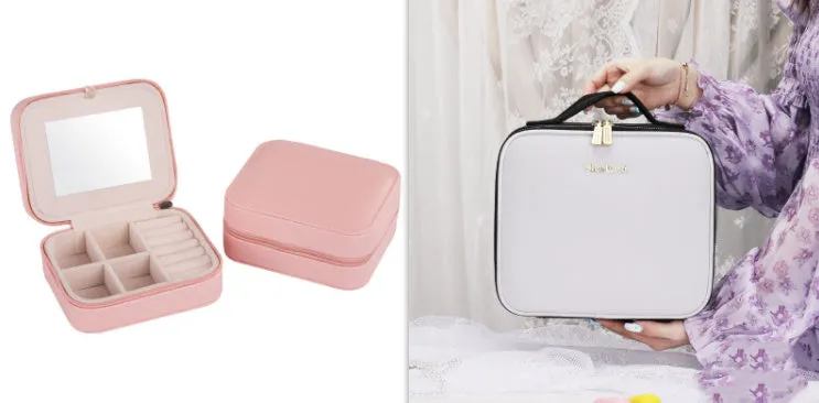 Smart LED Cosmetic Case with Mirror: Large Capacity, Fashionable, Portable Storage Bag - Travel Makeup Bags