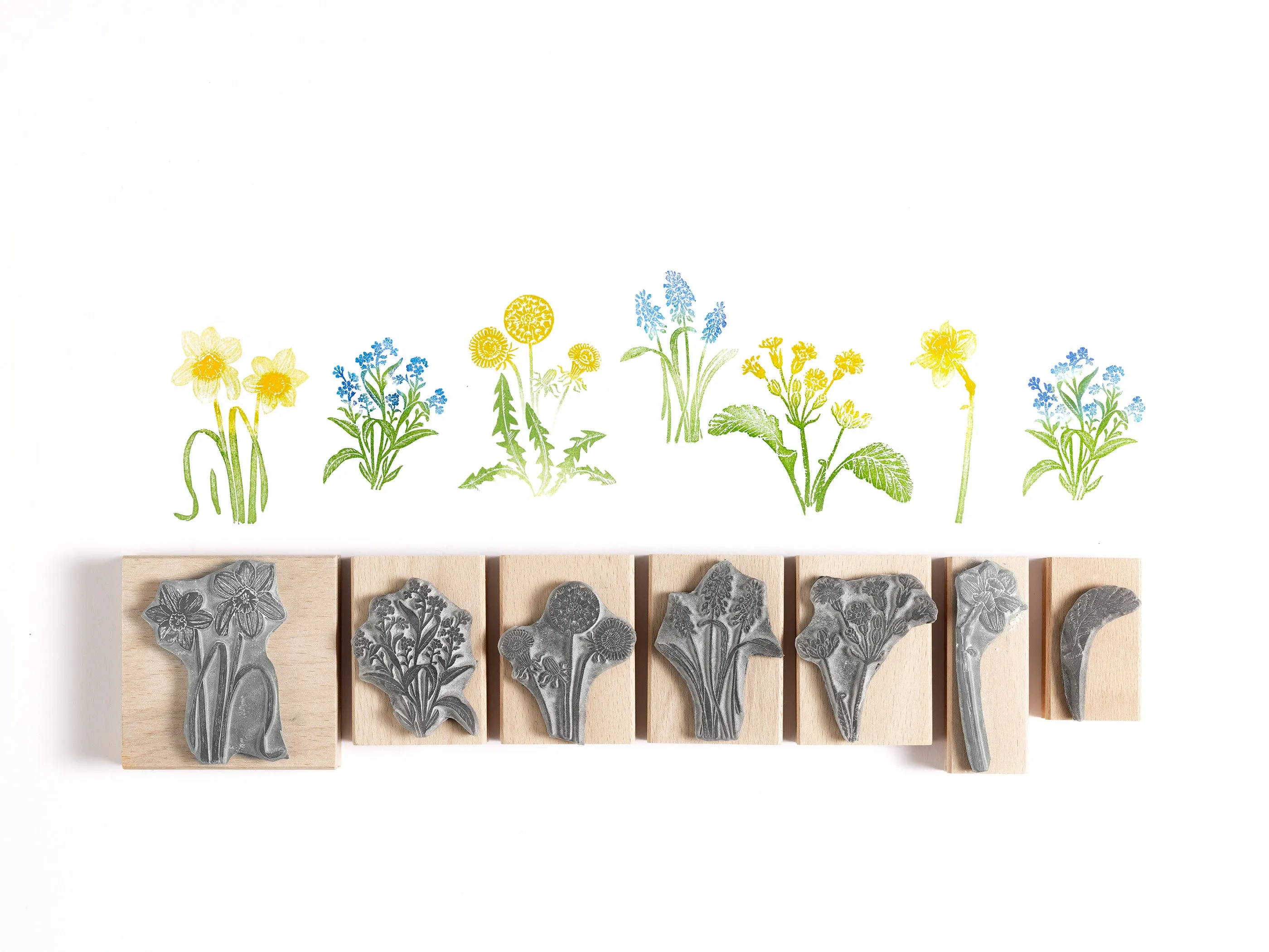 Springtime Flower Rubber Stamps, Wild Flower Stamps, Dandelion Stamp, Forget-me-not stamp, stamp for card making