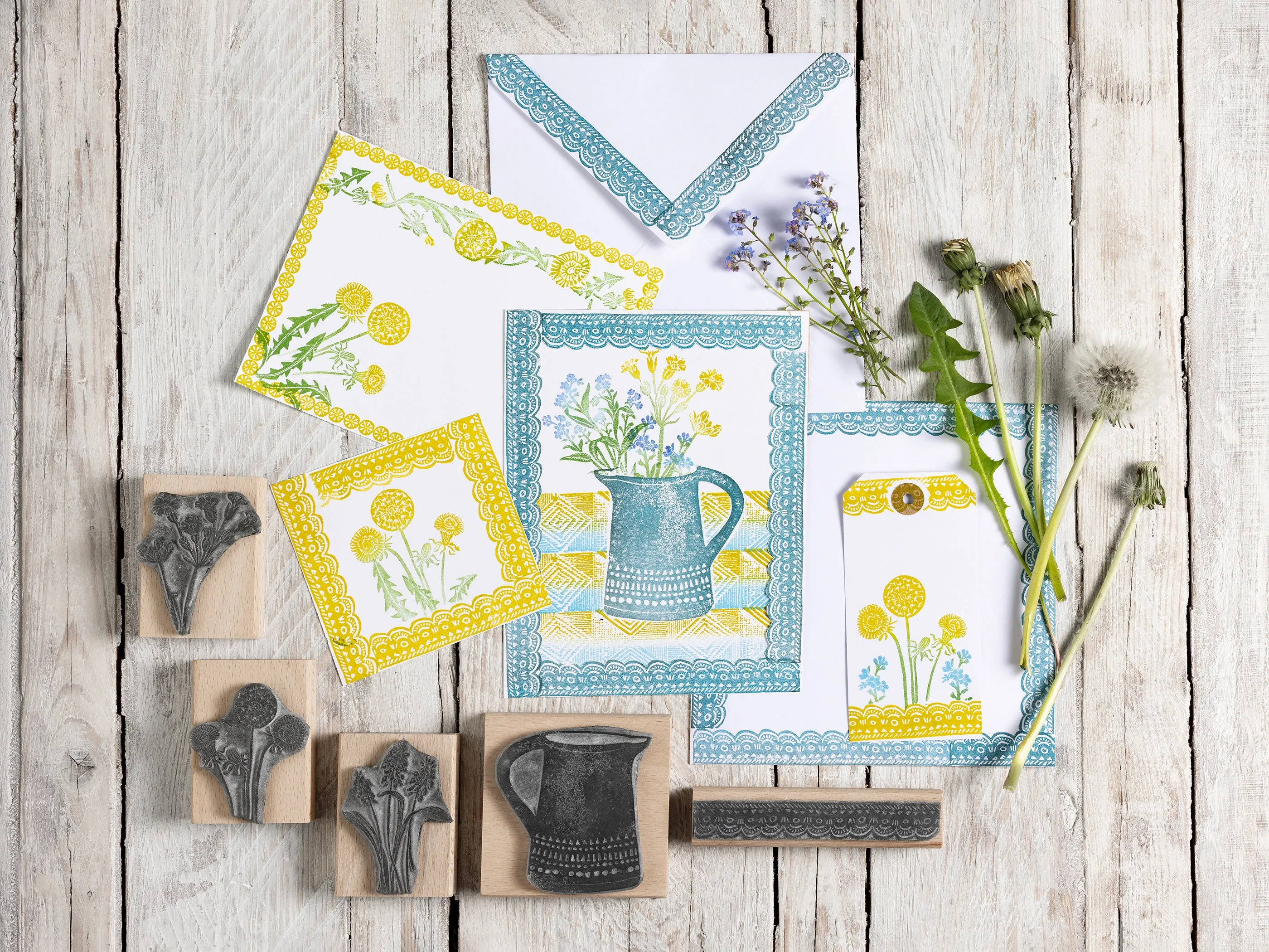 Springtime Flower Rubber Stamps, Wild Flower Stamps, Dandelion Stamp, Forget-me-not stamp, stamp for card making
