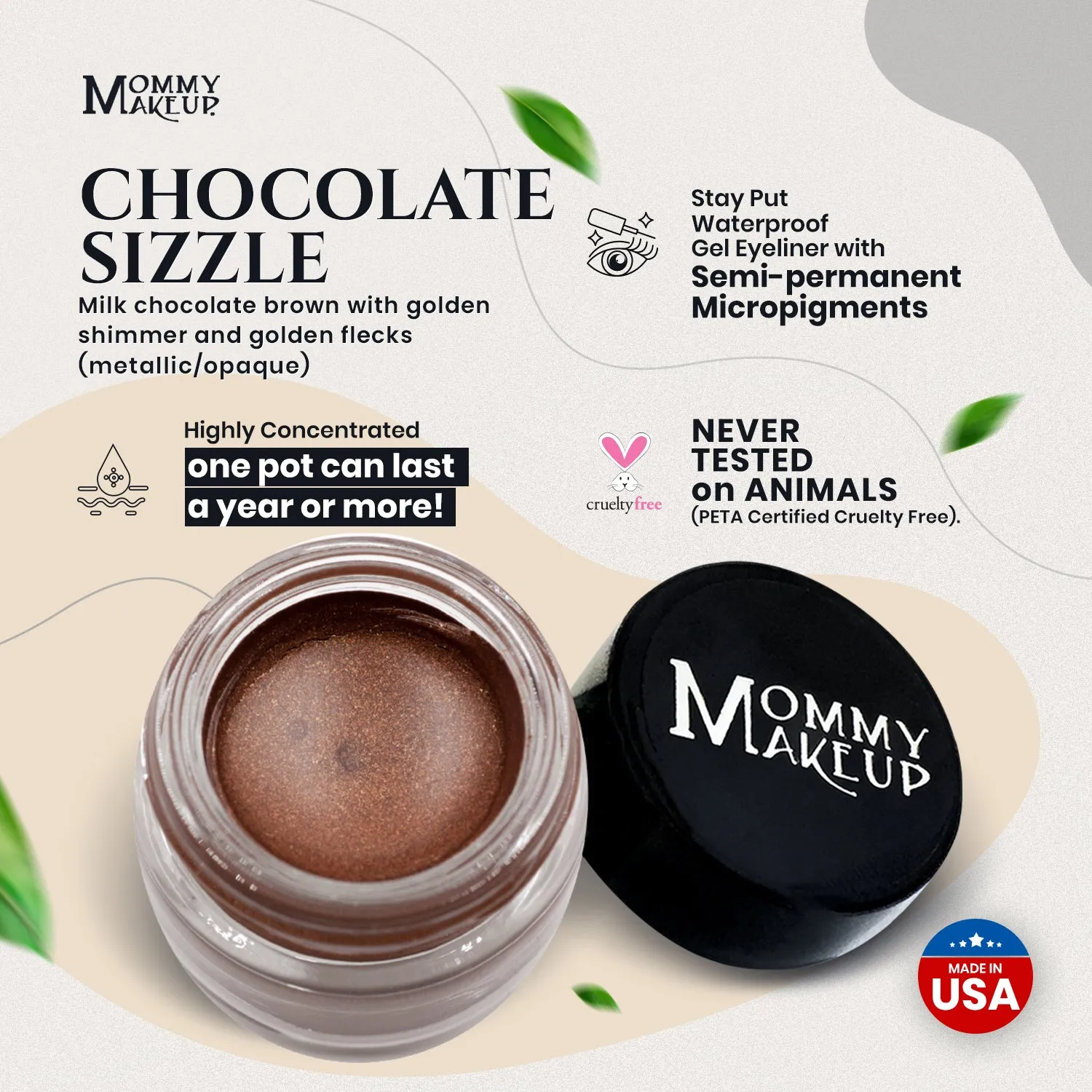 Stay Put Waterproof Gel Eyeliner w/ Micropigments - Chocolate Sizzle