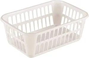 Sterilite 16088048 Medium White Plastic Storage Baskets 11-1/4" x 8" x 4-1/4" - Quantity of 6