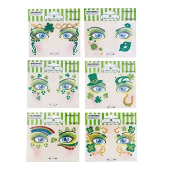 Stick-on St Patricks Day Tattoo Face Art