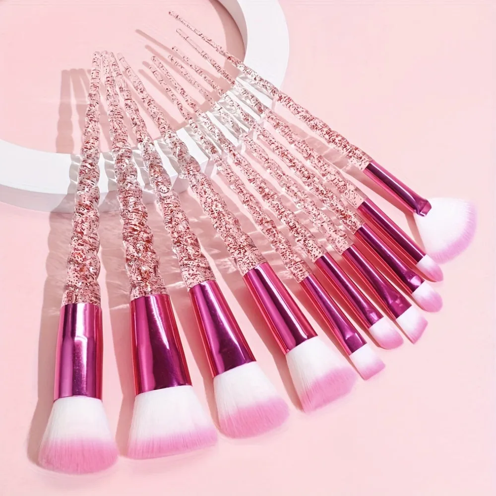 Stylish Glitter Handle Makeup Brush Set