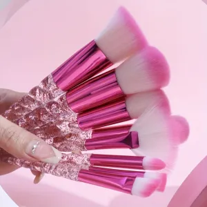 Stylish Glitter Handle Makeup Brush Set