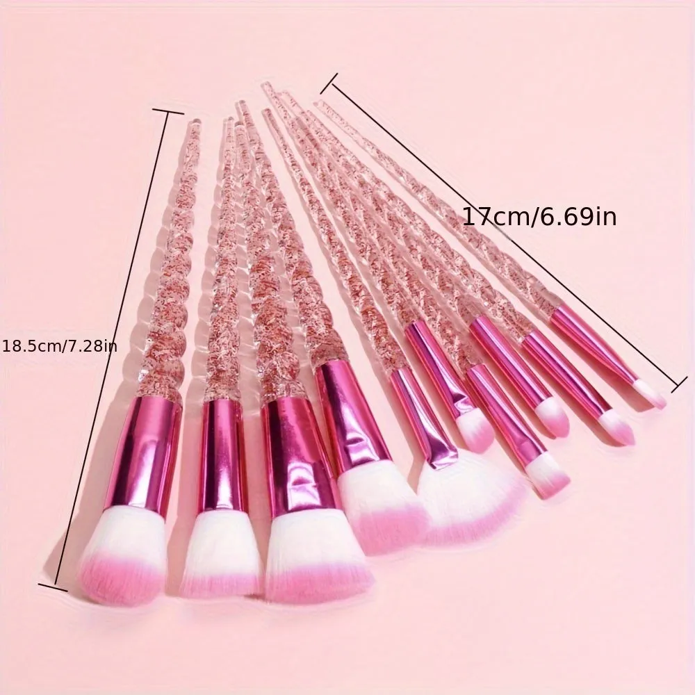 Stylish Glitter Handle Makeup Brush Set