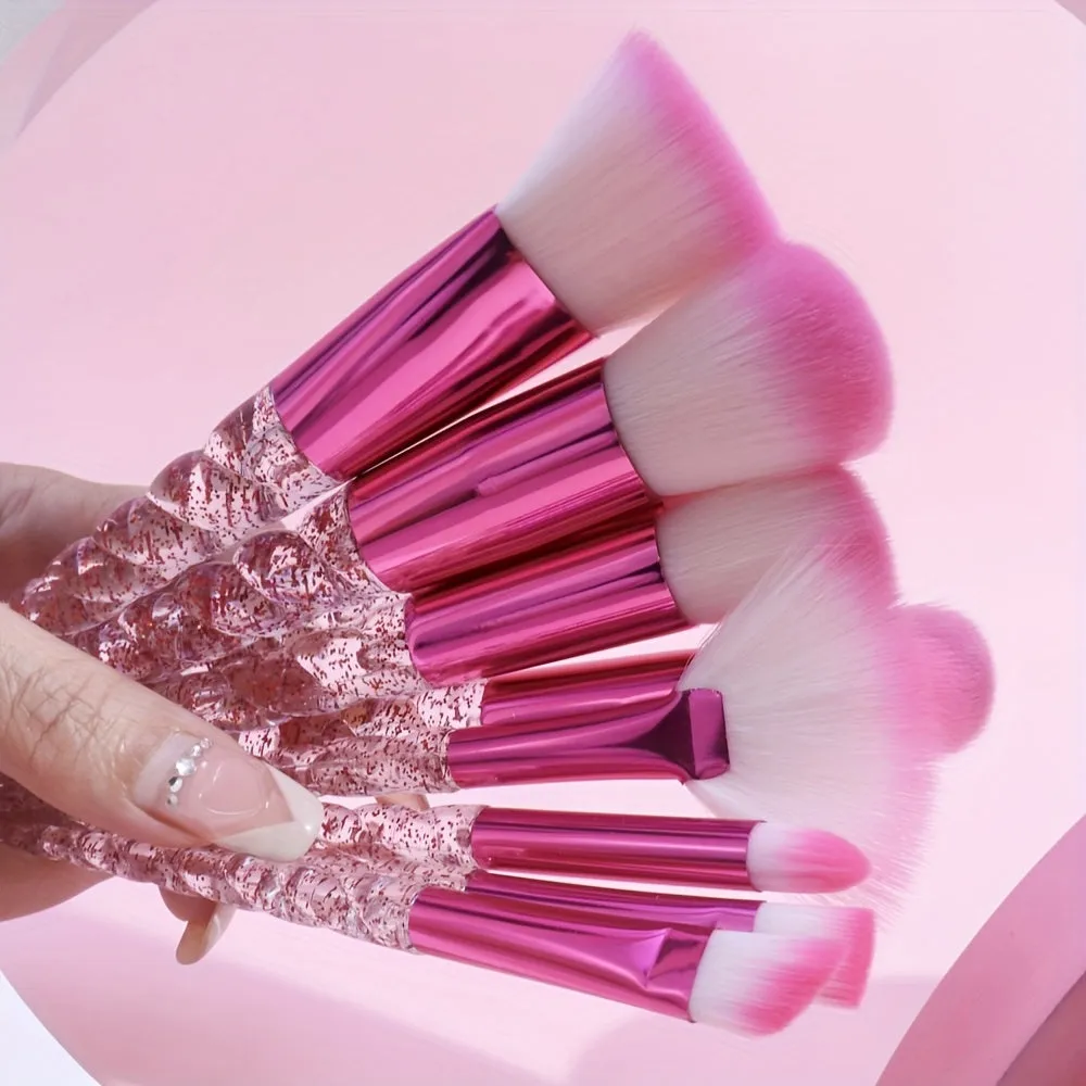 Stylish Glitter Handle Makeup Brush Set