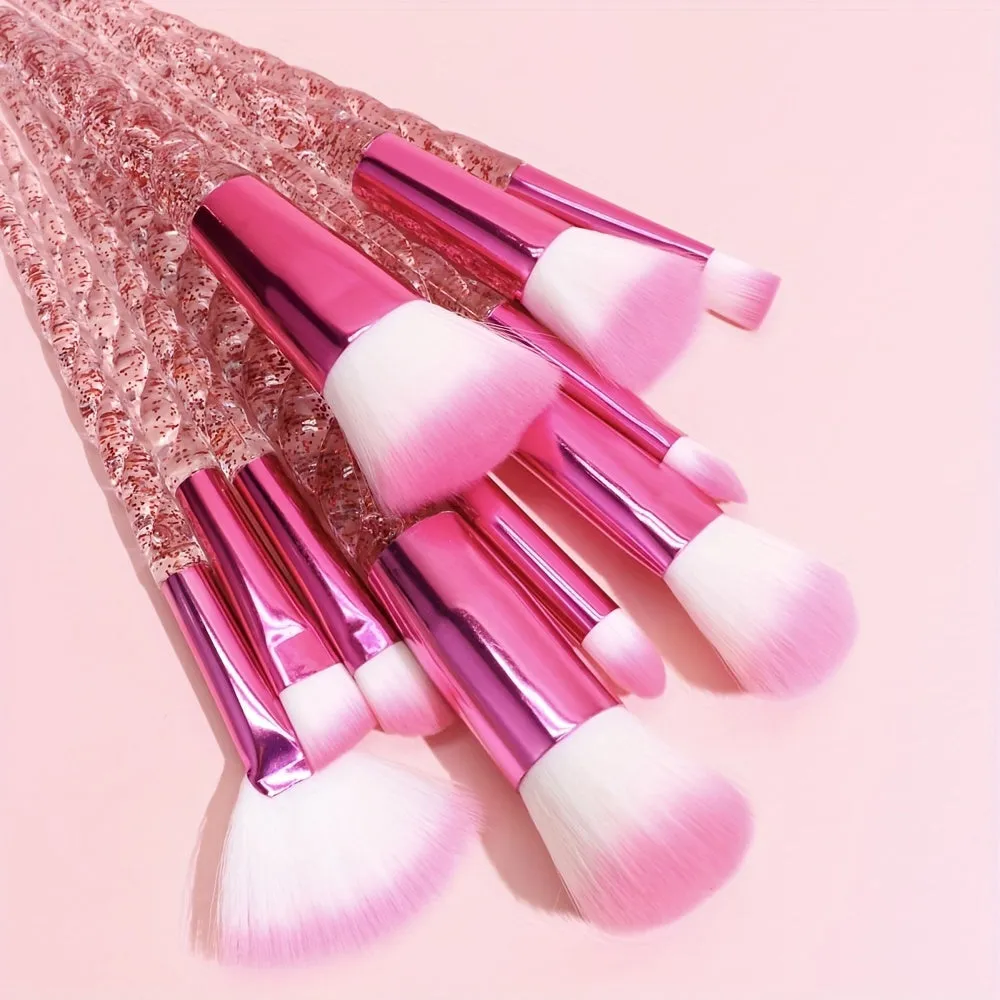 Stylish Glitter Handle Makeup Brush Set