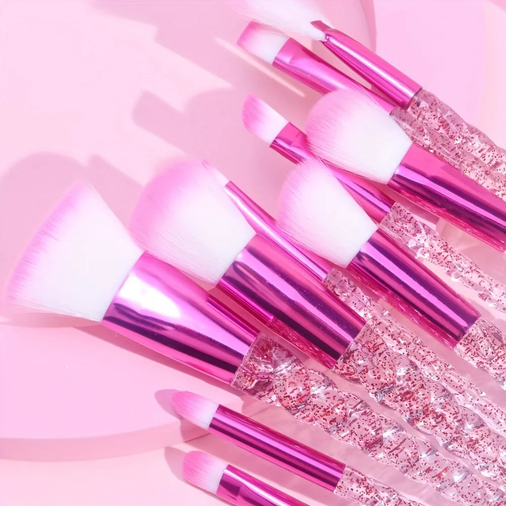 Stylish Glitter Handle Makeup Brush Set