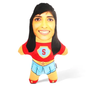 Superhero Red Female Face Pillow