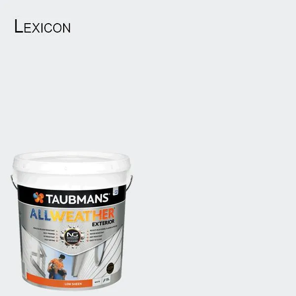 Taubmans All Weather Low Sheen - 15L - White Exterior Paint - 187200/15L
