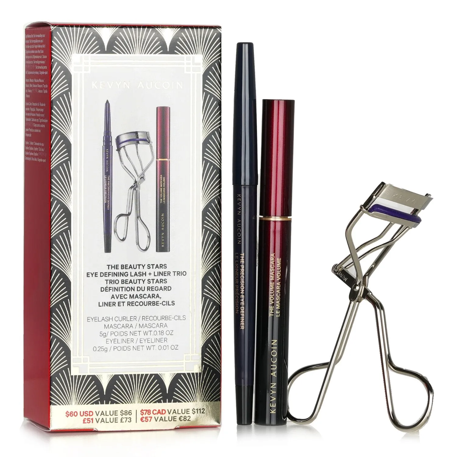 The Beauty Stars: Eye Defining Lash   Liner Trio: 1x Eyelash Curler   1x Mascara   1x Eyeliner