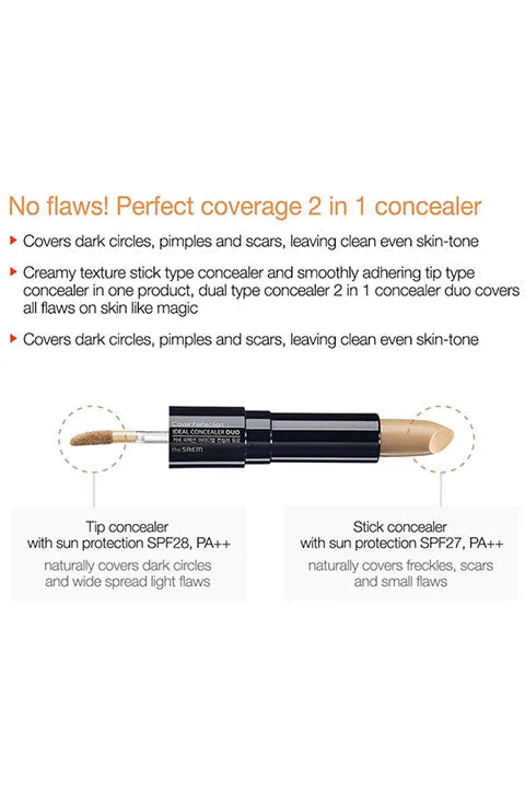 [the SAEM] Cover Perfection Ideal Concealer Duo (4.2g/0.15fl.oz   4.5g/0.16fl.oz)- 3Color