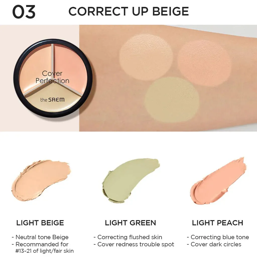 [The Saem] Cover Perfection Triple Pot Concealer