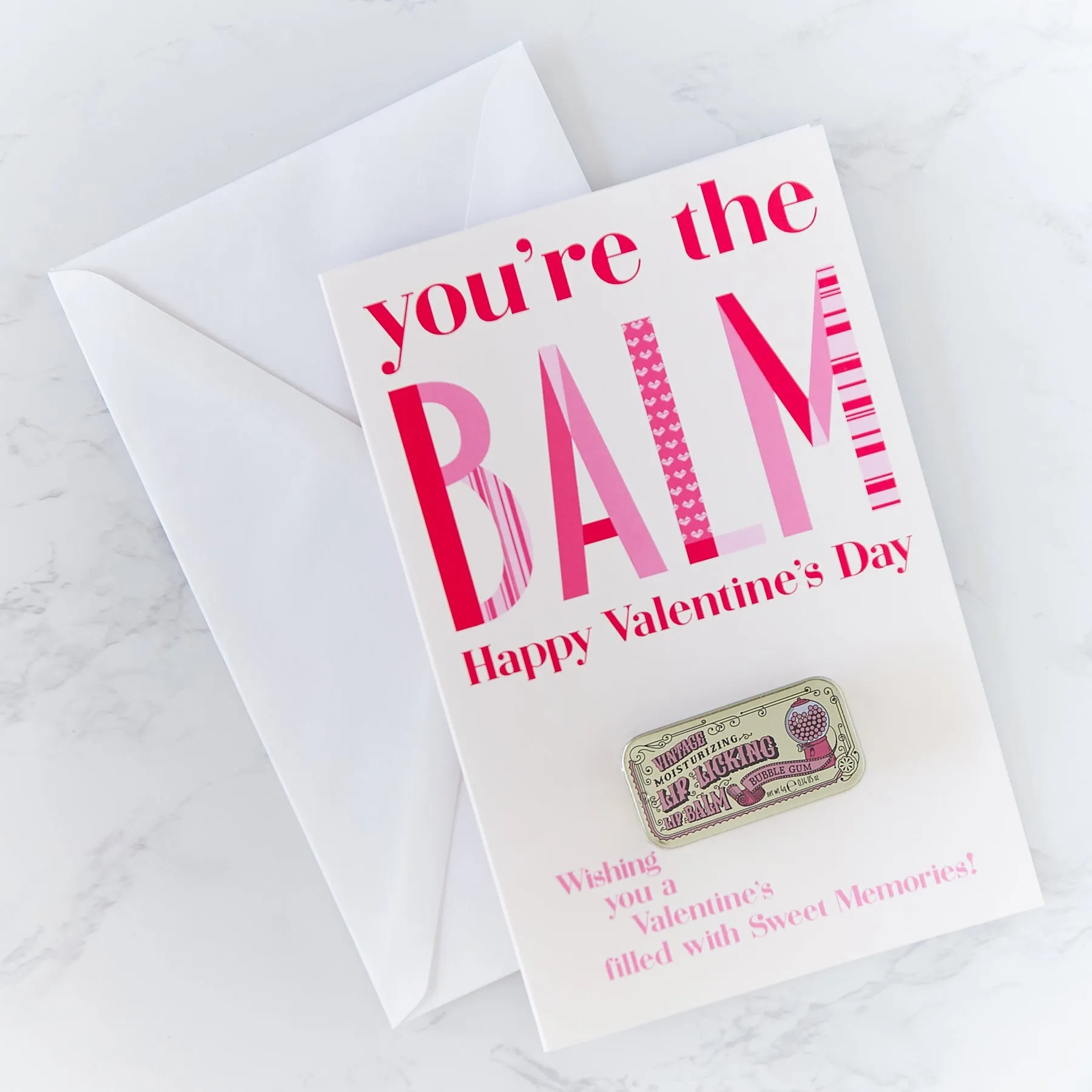 Tinte Valentine Card - Bubble Gum Lip Licking Flavored Lip Balm