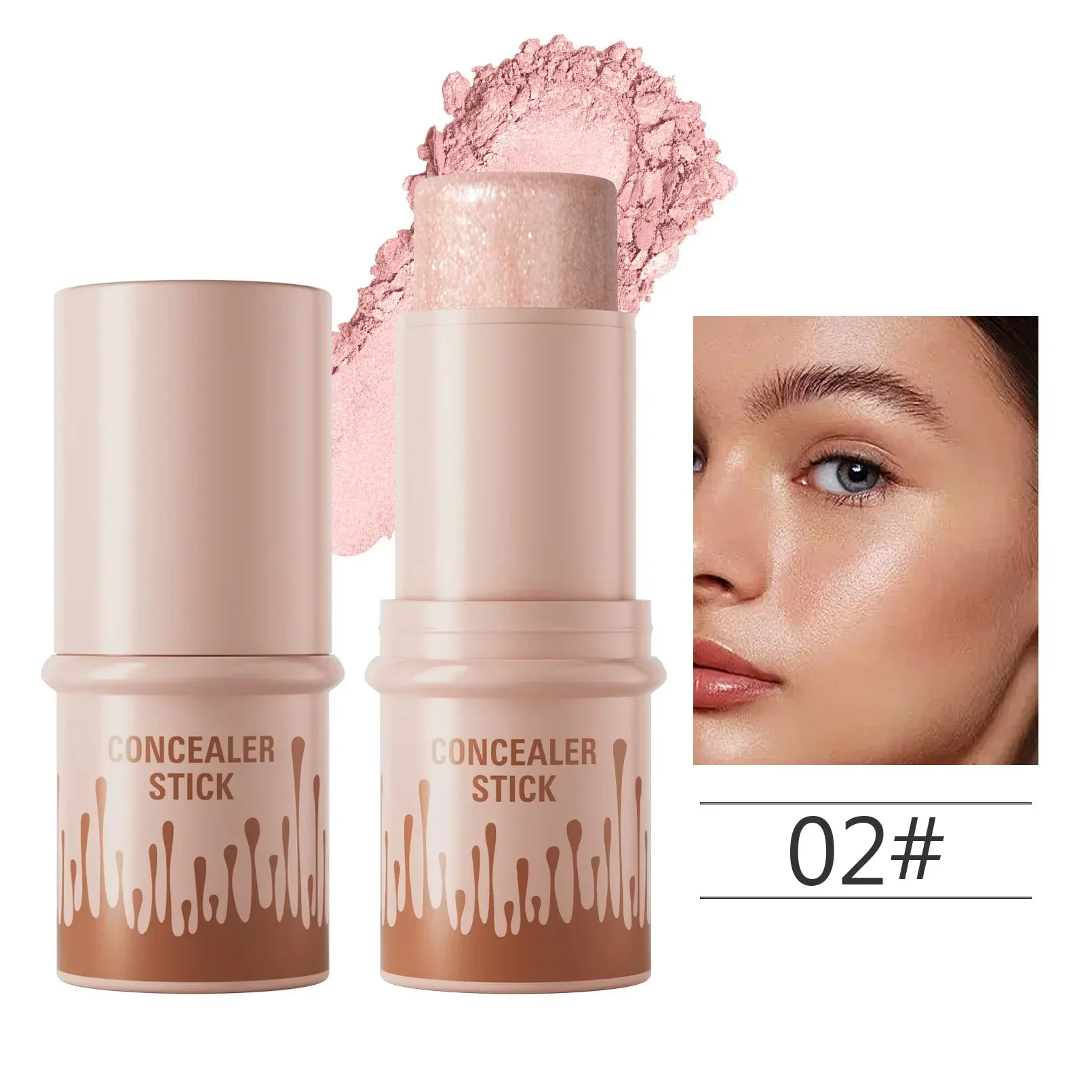 Toleet Christmas Thanksgiving gifts Winter Makeup Ideas Makeup Face Contouring Bronzer Stick Highlighter 2 in 1 Matte Glitter Brightening Silkworm Blusher Rouge Cream Concealer Pen