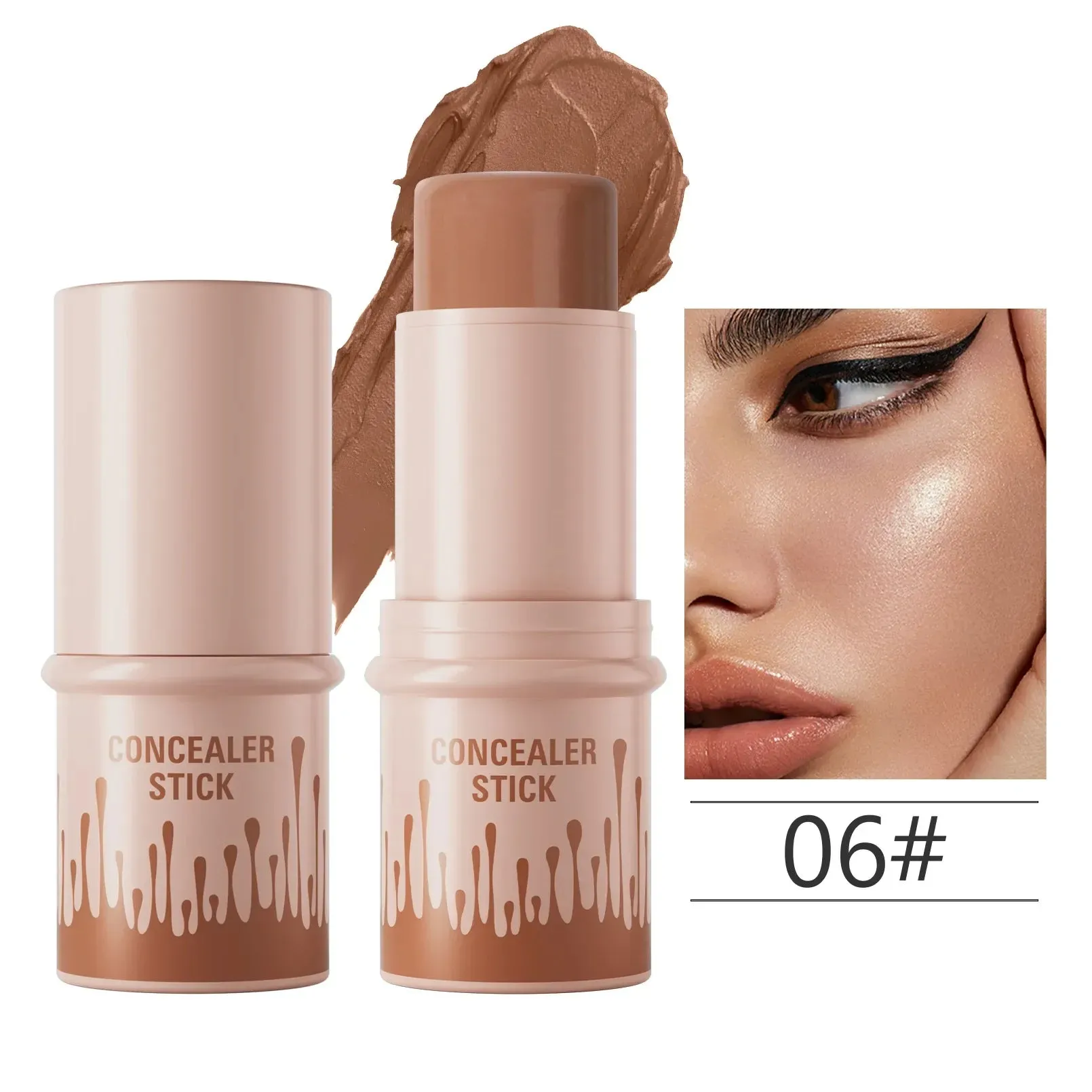 Toleet Christmas Thanksgiving gifts Winter Makeup Ideas Makeup Face Contouring Bronzer Stick Highlighter 2 in 1 Matte Glitter Brightening Silkworm Blusher Rouge Cream Concealer Pen