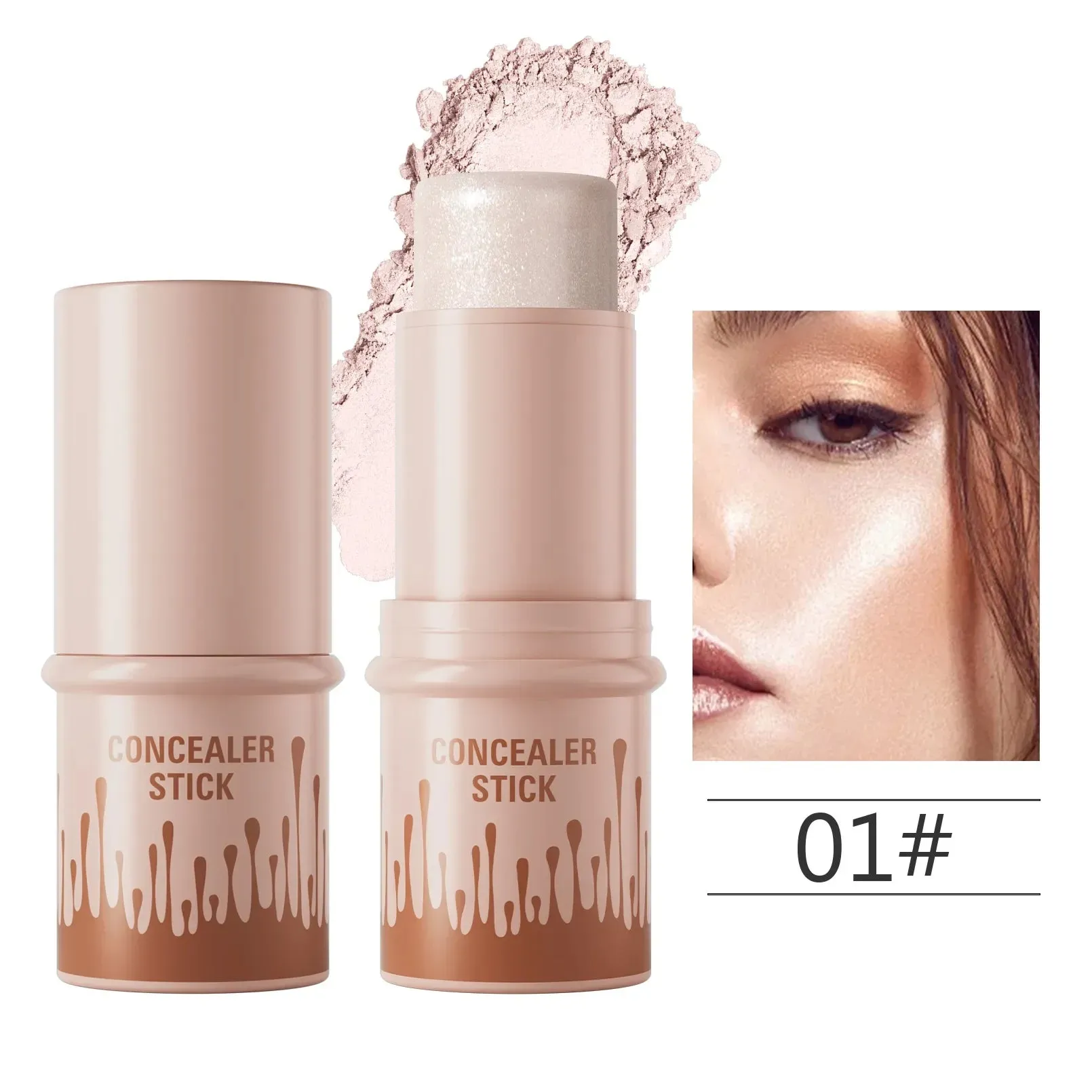 Toleet Christmas Thanksgiving gifts Winter Makeup Ideas Makeup Face Contouring Bronzer Stick Highlighter 2 in 1 Matte Glitter Brightening Silkworm Blusher Rouge Cream Concealer Pen