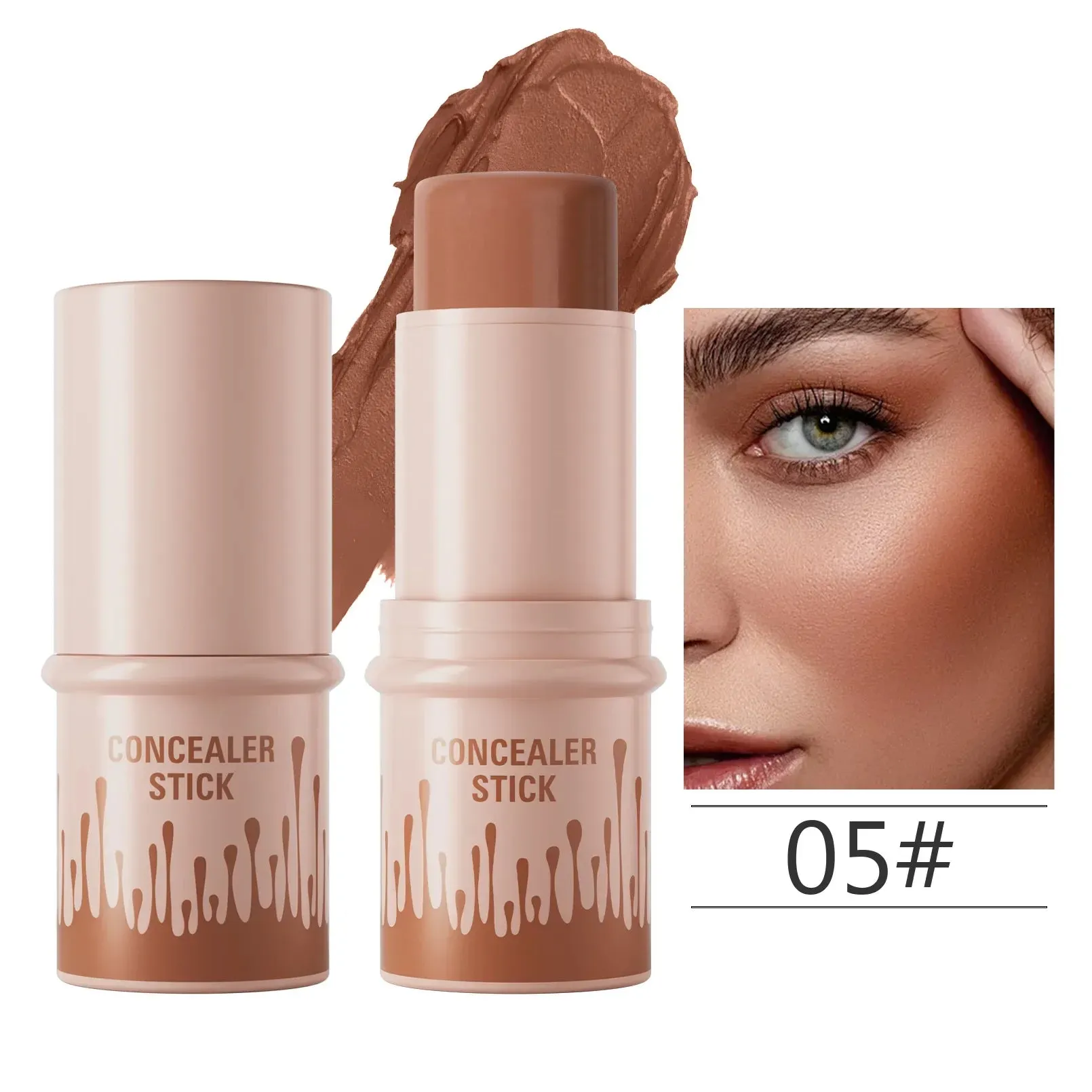 Toleet Christmas Thanksgiving gifts Winter Makeup Ideas Makeup Face Contouring Bronzer Stick Highlighter 2 in 1 Matte Glitter Brightening Silkworm Blusher Rouge Cream Concealer Pen