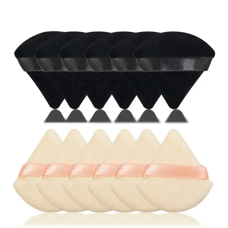 Triangle powder puff, soft sponge, velvet foundation make-up puff, facial makeup, eye contour, cosmetic shadow, washable, 1 piec