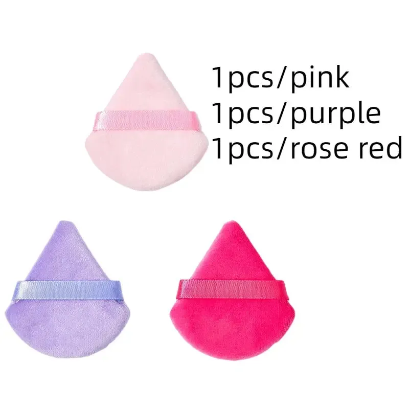 Triangle powder puff, soft sponge, velvet foundation make-up puff, facial makeup, eye contour, cosmetic shadow, washable, 1 piec