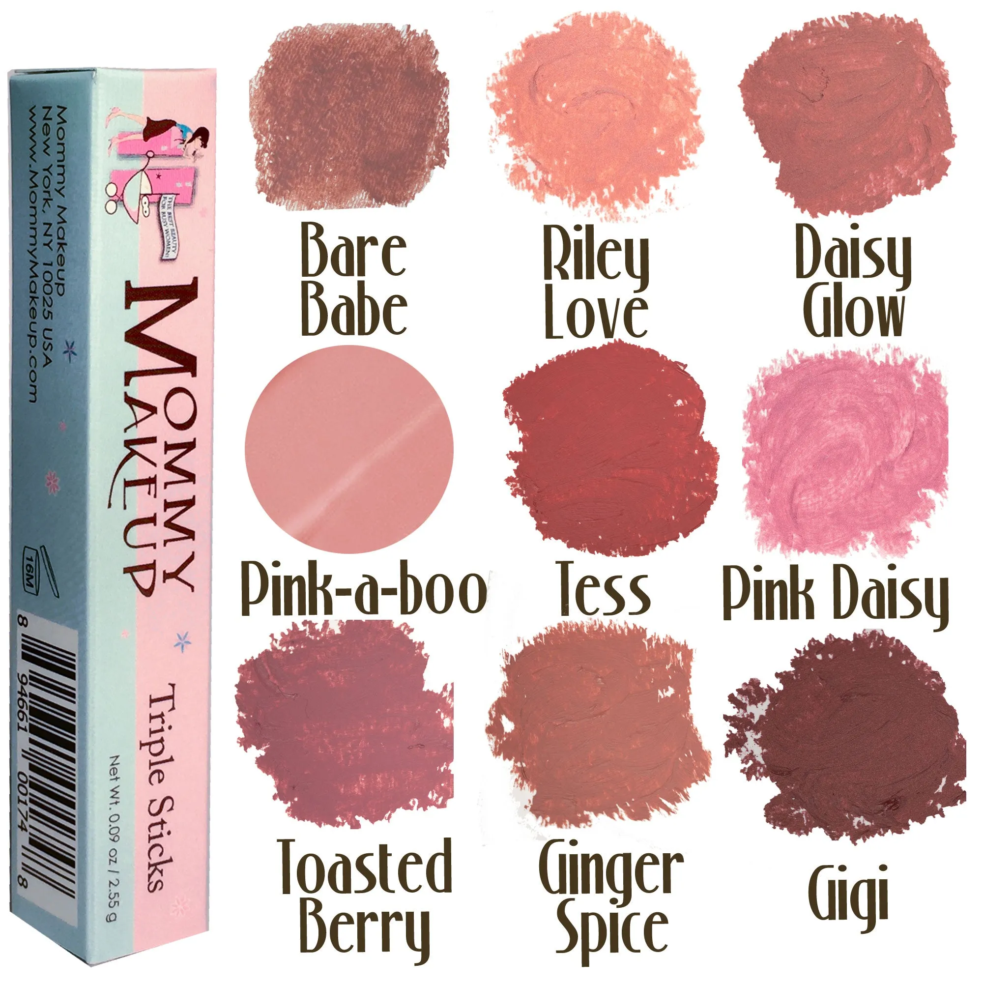 Triple Sticks Lipstick, Cream Blush, and Treatment in Tess