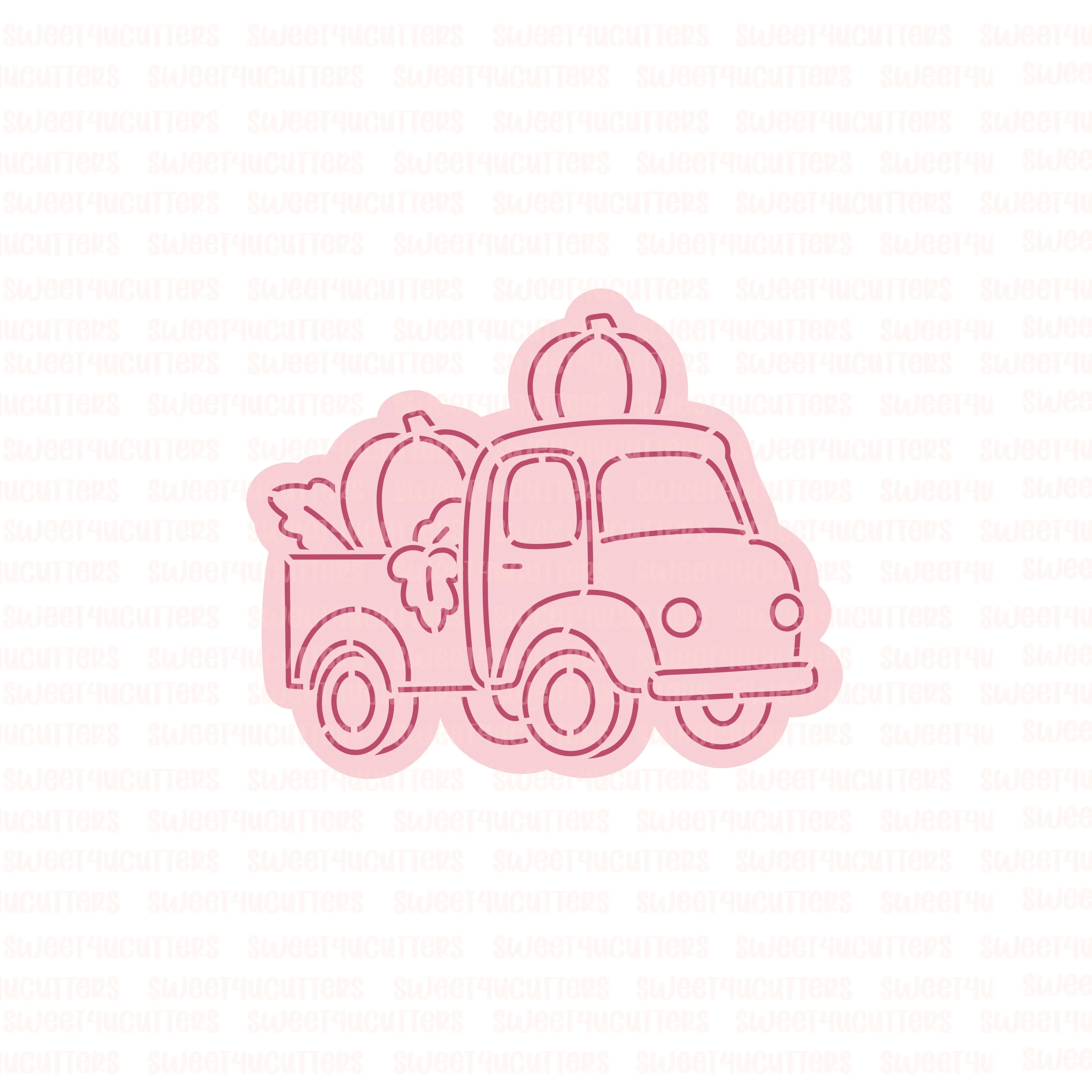 Truck with Pumpkins PYO - Cookie Stencil