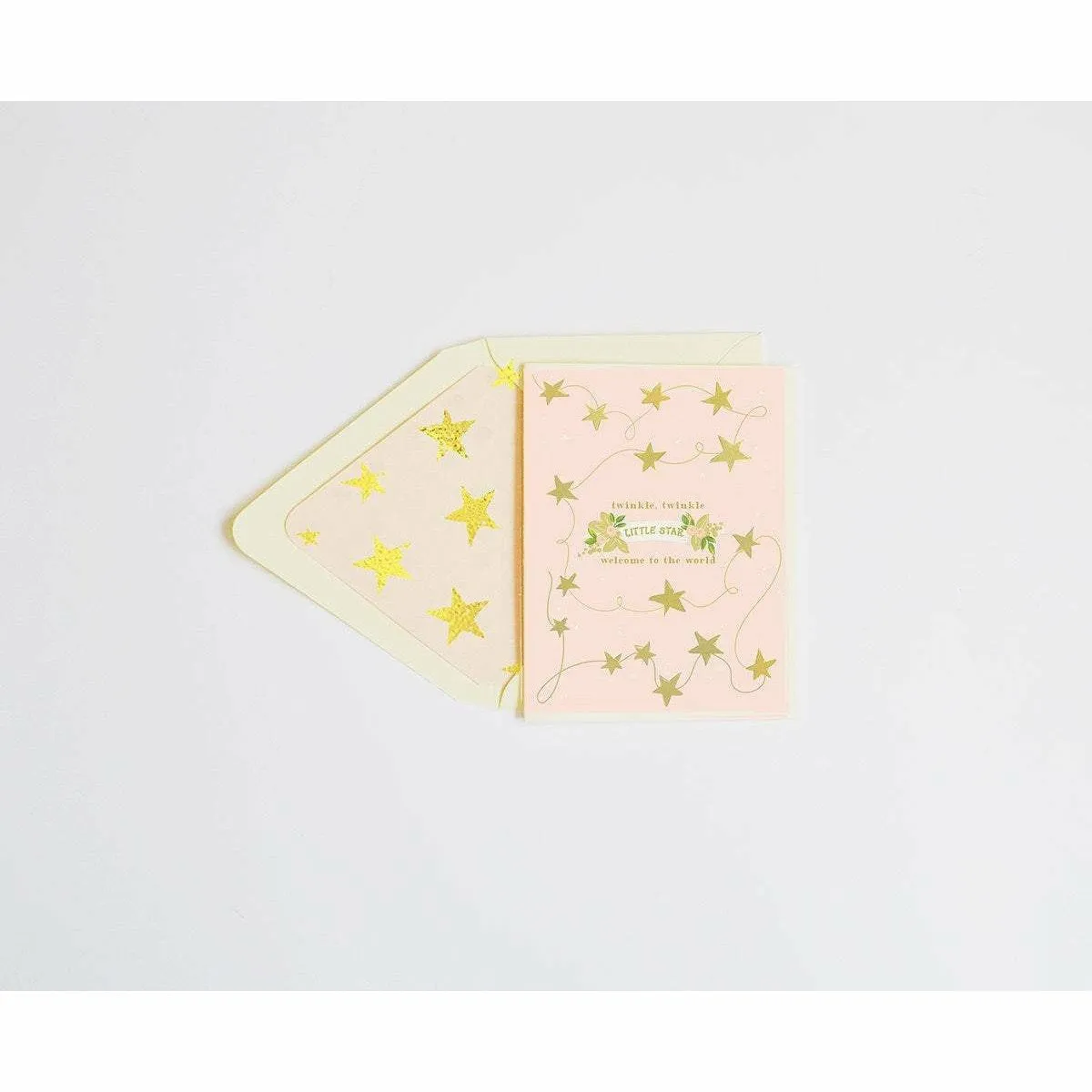 Twinkle Twinkle, Little Star Blush w gold foil stars
