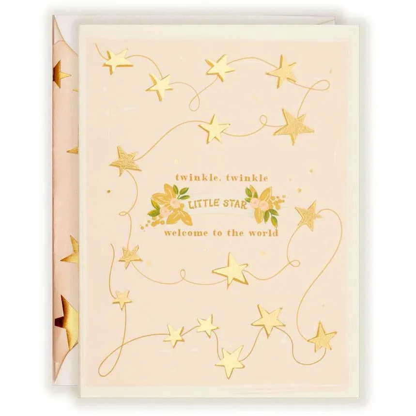 Twinkle Twinkle, Little Star Blush w gold foil stars