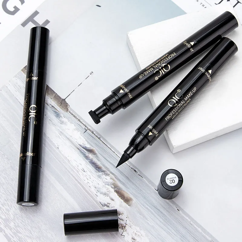Two-in-one seal liquid eyeliner pen quick-drying non-smudge waterproof eyeliner double-ended Eyeliner cross-border beauty makeup