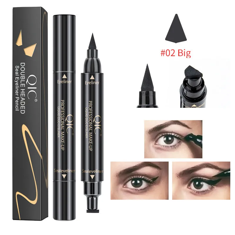 Two-in-one seal liquid eyeliner pen quick-drying non-smudge waterproof eyeliner double-ended Eyeliner cross-border beauty makeup