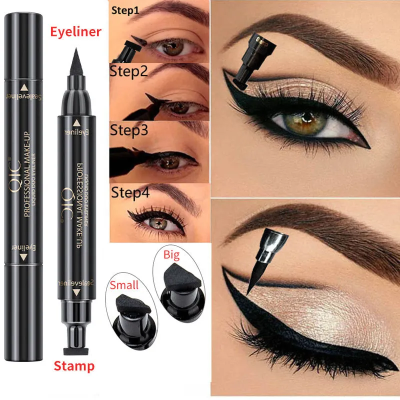 Two-in-one seal liquid eyeliner pen quick-drying non-smudge waterproof eyeliner double-ended Eyeliner cross-border beauty makeup