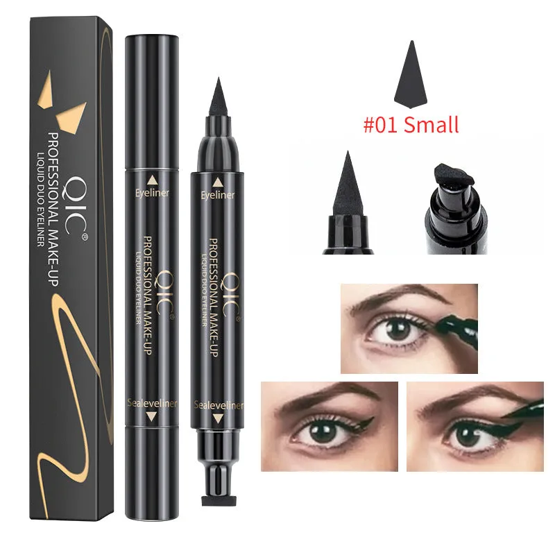 Two-in-one seal liquid eyeliner pen quick-drying non-smudge waterproof eyeliner double-ended Eyeliner cross-border beauty makeup