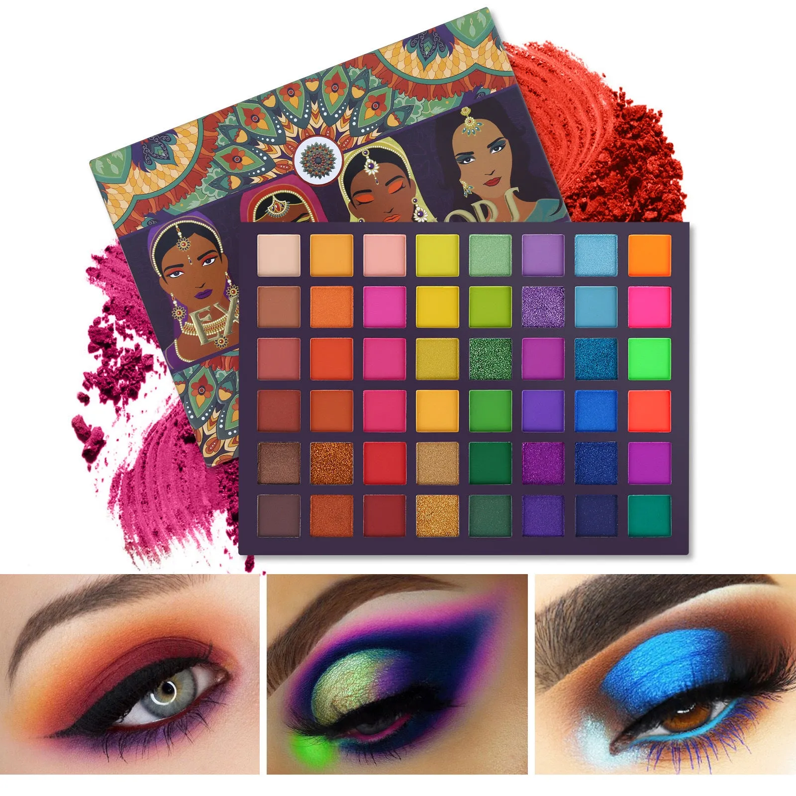 UCANBE 48 Exotic Colors Eyeshadow Palette