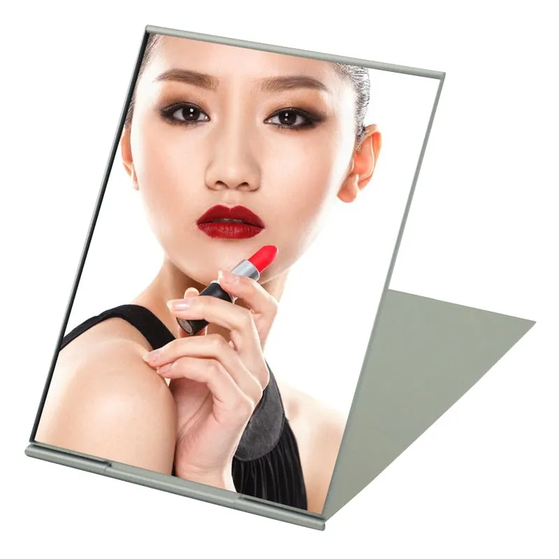 Ultra-thin Cosmetic Mirror 5 Sizes Make Up Pocket Silver Rectangle Foldable Compact Makeup Mirrors