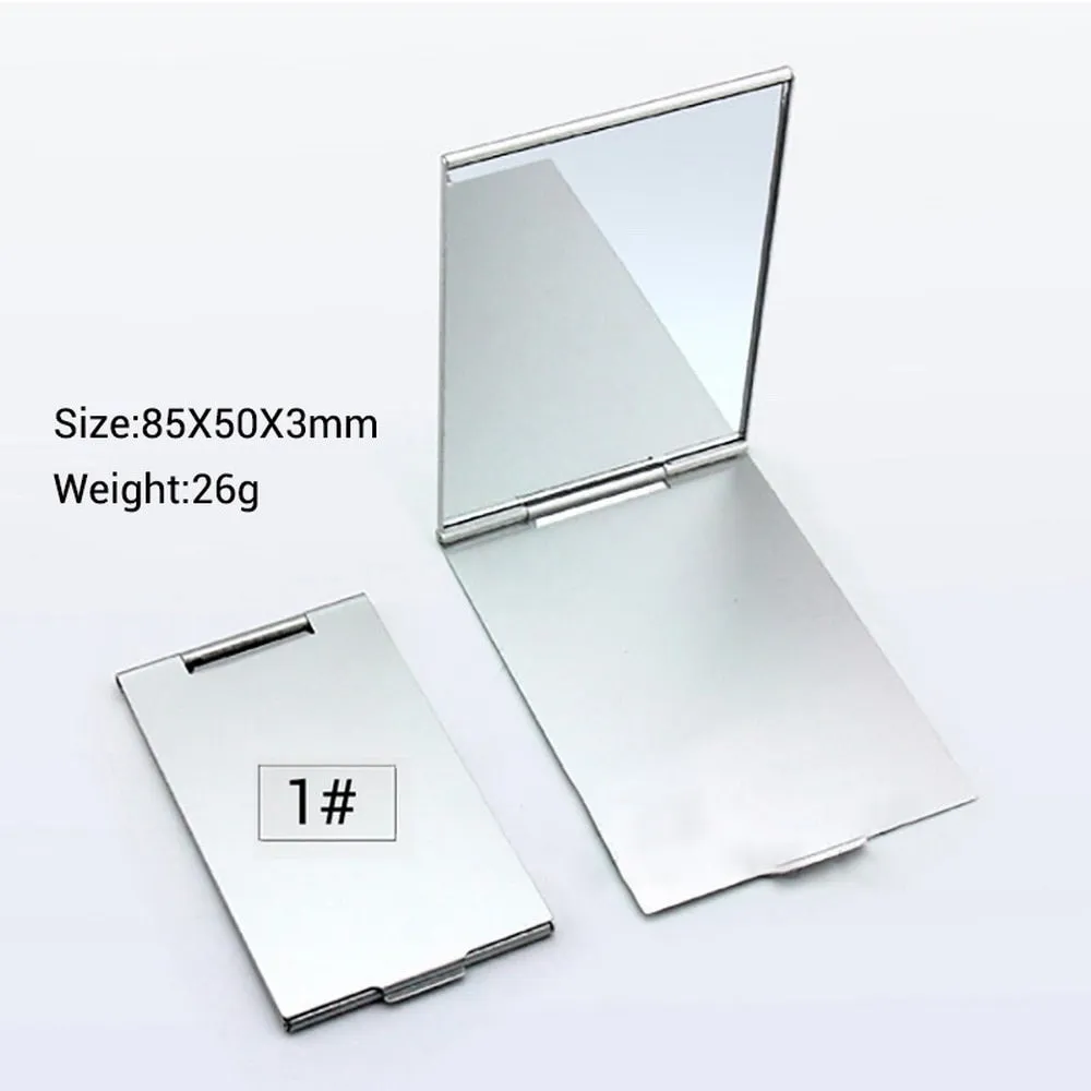 Ultra-thin Cosmetic Mirror 5 Sizes Make Up Pocket Silver Rectangle Foldable Compact Makeup Mirrors