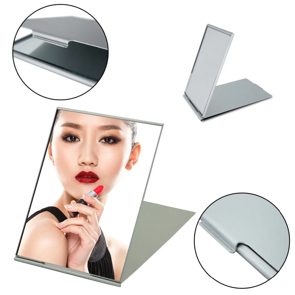 Ultra-thin Cosmetic Mirror 5 Sizes Make Up Pocket Silver Rectangle Foldable Compact Makeup Mirrors