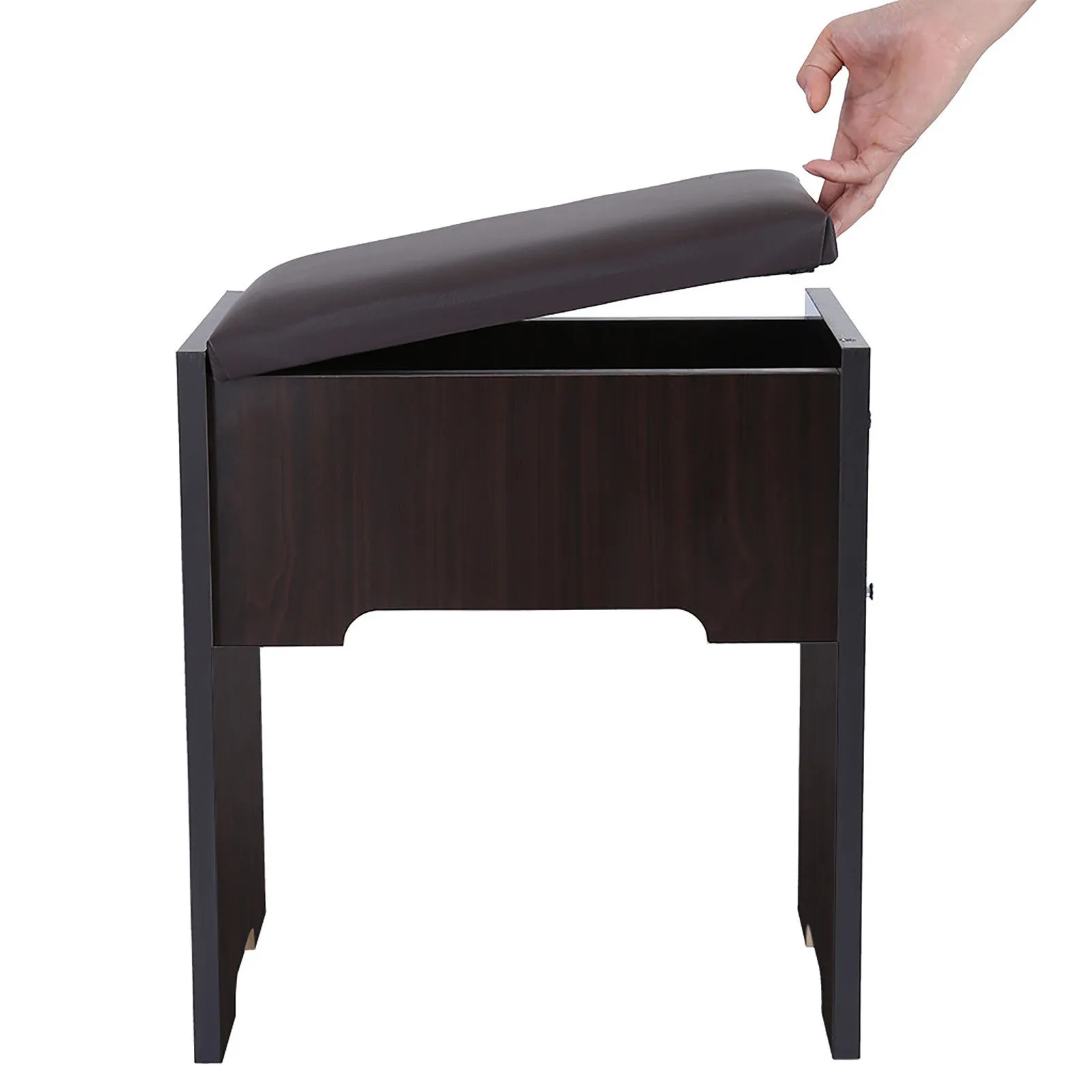 Vanity Set With Lighted Mirror Cushioned Stool Dressing Table Makeup Table