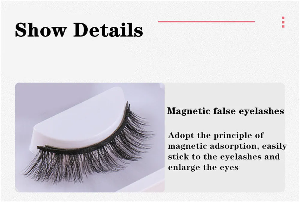 VenusFox False Magnetic Eyelashes on Magnets Magnetic Lashes Eyelash Extension Natural Magnetic Eyelashes Tweezers Magnetic Lash Kit